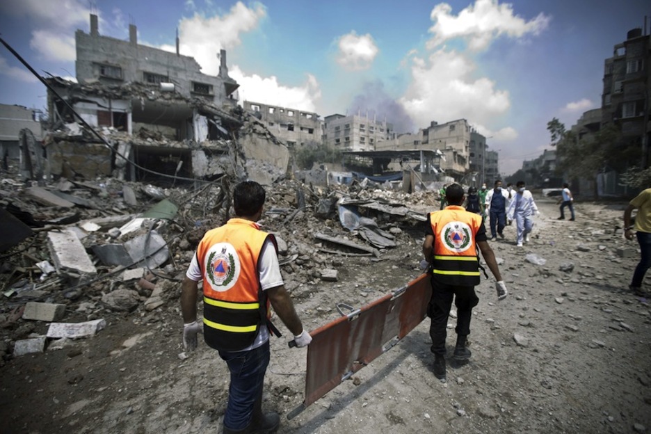 Devastadora imagen de la zona tras el bombardeo. (Mahmud HAMS/AFP)