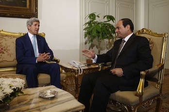 John Kerry se ha reunido con el presidente egipcio Abdel Fattah al-Sisi. (AFP PHOTO) 