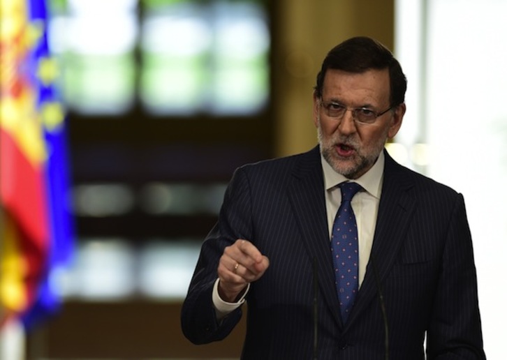 El presidente del Gobierno español, Mariano Rajoy, ha comparecido en el Palacio de la Moncloa. (Pierre-Philippe MARCOU/AFP PHOTO)