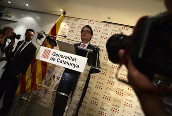 Artur Mas, en una reciente comparecencia. (Pierre-Philippe MARCOU / AFP)