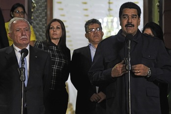 Al Maliki ha comparecido con el presidente venezolano Nicolás Maduro. (Juan BARRETO / AFP)
