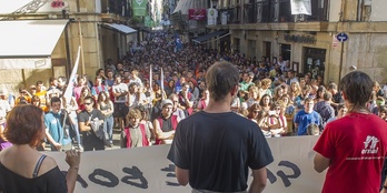 Ernaiek deitutako manifestazioa Donostian. (Andoni CANELLADA / ARGAZKI PRESS)