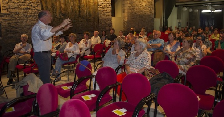 Juan José Ibarretxe, durante una reciente charla. (Juanan RUIZ / ARGAZKI PRESS)