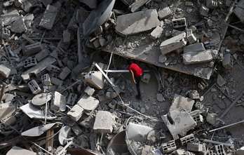 Israel ha bombardeado esta noche varios edificios de Gaza. (Thomas COEX / AFP)