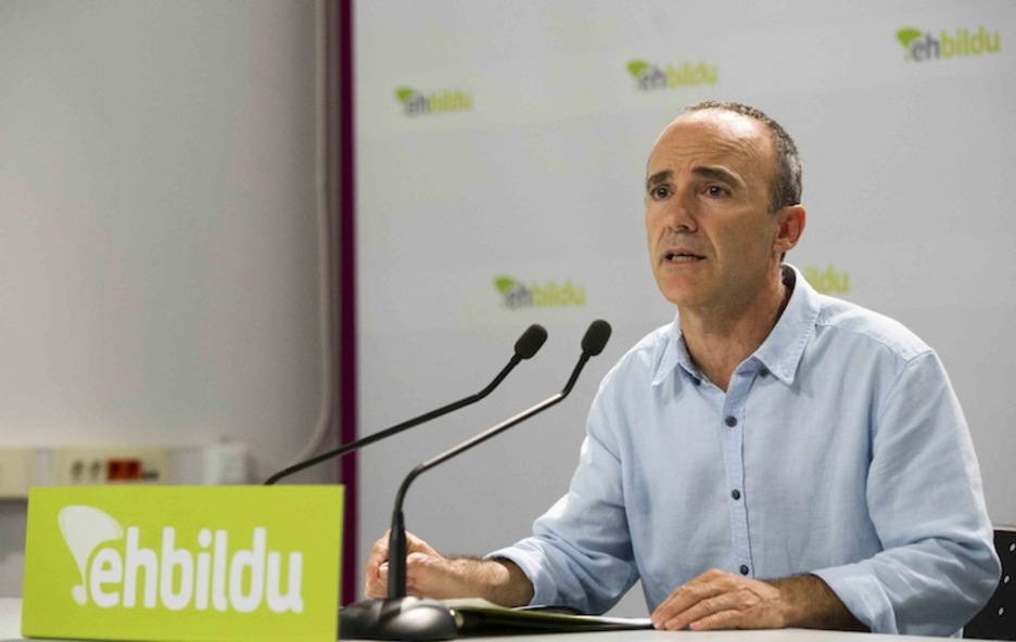 Comparecencia del eurodiputado Josu Juaristi. (Gorka RUBIO / ARGAZKI PRESS)