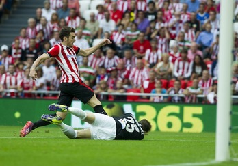 Ibai Gómez ha sido uno de los protagonistas del choque. (Marisol RAMÍREZ / ARGAZKI PRESS)