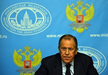 El ministro de Asuntos Exteriores ruso, Serguei Lavrov. (Yuri KADOBNOV/AFP PHOTO)