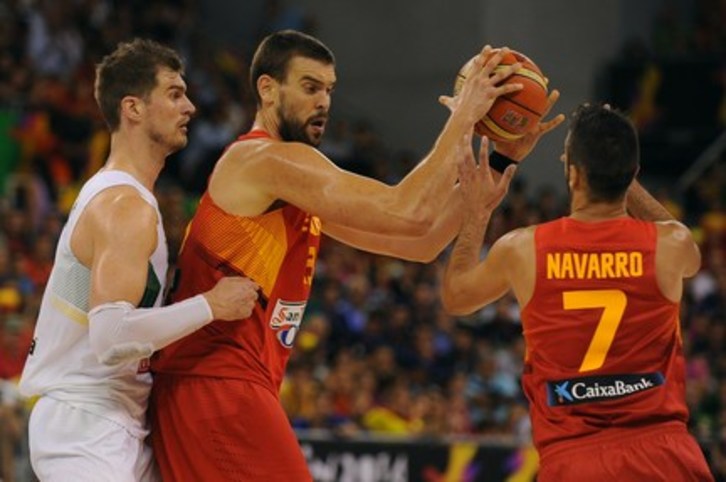 Marc Gasol, en un momento del partido. (Jorge GUERRERO/AFP)