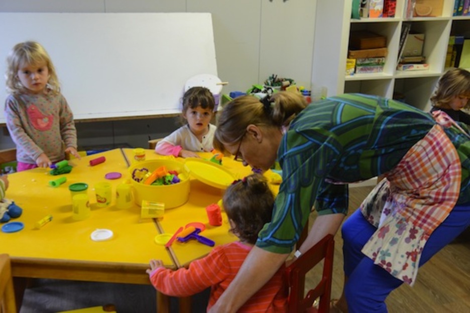 Ziburuko Kaskarotenea ikastolako haurrak, klaseko lehen egunean. (Sylvain SENCRISTO)