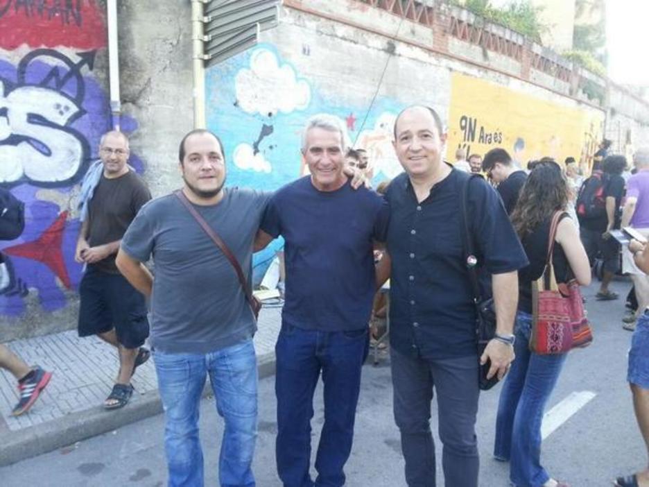 David Fernandez (CUP), Diego Cañamero (SAT) eta Pernando Barrena (Sortu)