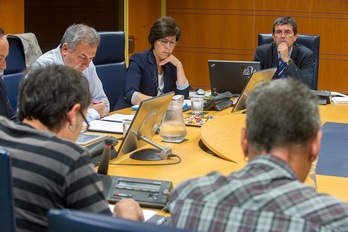 Comparecencia de Estefanía Beltrán de Heredia esta mañana. (Juanan RUIZ/ARGAZKI PRESS)