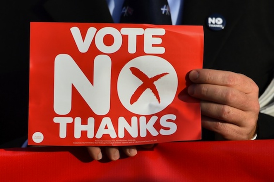 Cartel contrario a la independencia de Escocia. (Ben STANSALL/AFP PHOTO)