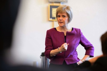 Nicola Sturgeon, durante la campaña. (Leon NEAL/AFP)