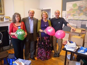 Andoni Ortuzar ayer en Edimburgo, en la sede de Yes Hub. (PNV)