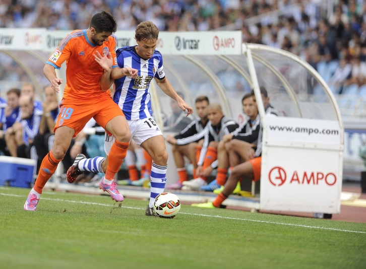 Canalesek egin du Realaren gola. (Jon URBE / ARGAZKI PRESS)