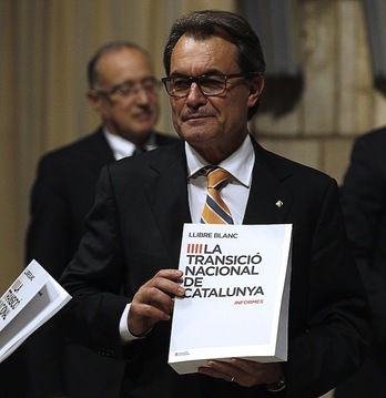 Mas ha presentado el Libro Blanco de La Transición Nacional de Catalunya. (Quique GARCÍA / AFP)