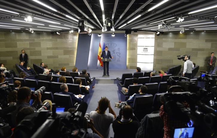 Mariano Rajoy, durante una reciente comparecencia. (Gerard JULIEN / AFP)