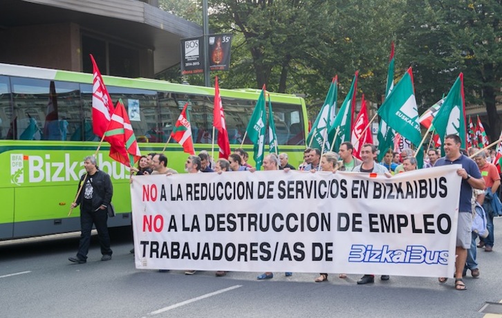 Movilización de los trabajadores de Bizkaibus. (Marisol RAMÍREZ / ARGAZKI PRESS)