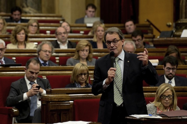 Artur Mas, esté miércoles en el Parlament de Catalunya. (Josep LAGO / AFP)
