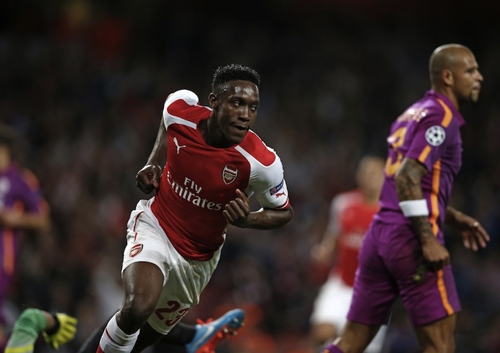 El delantero del Arsenal Welbeck ha anotado tres goles ante el Galatasaray. (Adrian DENNIS / AFP)