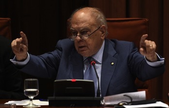 Jordi Pujol, durante su comparecencia ante el Parlament el pasado 26 de setiembre. (Lluis GENÉ/AFP PHOTO)