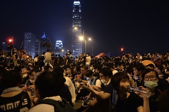 Los manifestantes mantienen ocupado el centro de Hong Kong. (Dale DE LA REY / AFP)