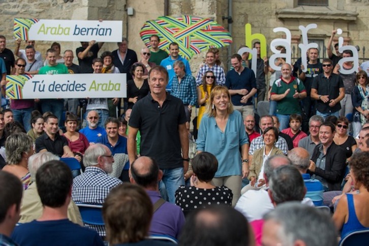 Acto de la coalición abertzale en Gasteiz. (Juanan RUIZ/ARGAZKI PRESS)
