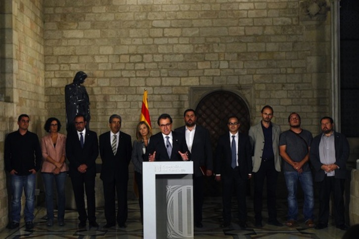 Representantes de los partidos soberanistas, en una imagen de archivo. (Quique GARCIA/AFP)