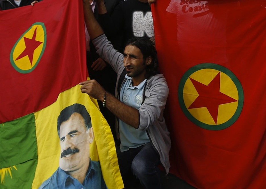 Ocalan ha estado presente en muchas de las protestas, como en esta en Niza. (Valery HACHE / AFP)