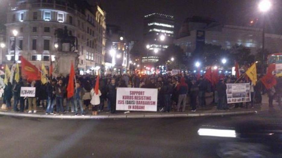 Concentración de este lunes en Londres. (@antifszm)