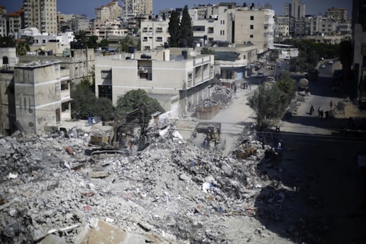 Imagen de Gaza tras el asedio israelí del verano pasado. (Mohamed ABED/AFP PHOTO)