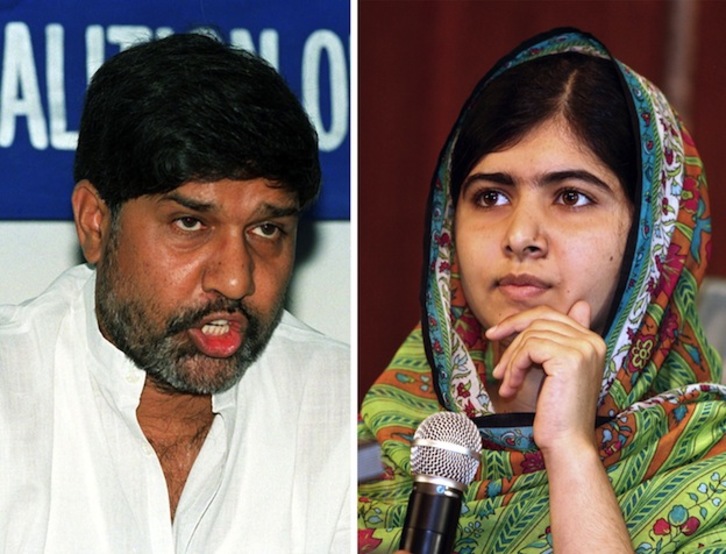 Imagen de los dos premiados con el Nobel de la Paz 2014. (AFP)