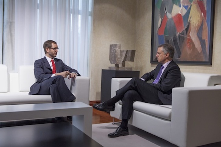 Javier Maroto e Iñigo Urkullu, en el encuentro en Lehendakaritza. (IREKIA)