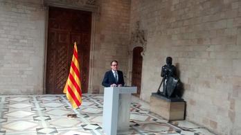Artur Mas ha comparecido en el Palau de la Generalitat. (Josep LAGO/AFP)