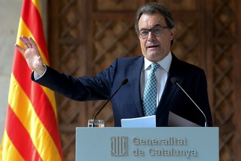 Artur Mas ha comparecido en el Palau de la Generalitat. (Josep LAGO/AFP)