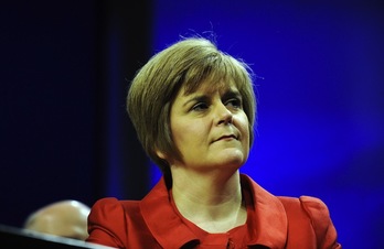 Sturgeon durante un acto de la campaña por el Sí. (Leon NEAL / AFP) 