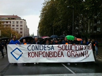Manifestación de los trabajadores de Condesa en Gasteiz. (ELA)