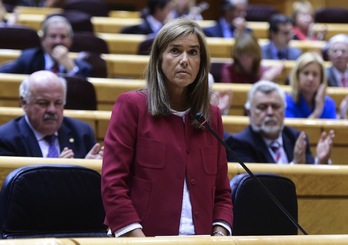 Ana Mato, en su comparecencia de ayer martes en el Senado. (Javier SORIANO / AFP) 