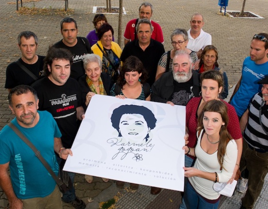 Vecinos de Barañain han impulsado la plataforma Karmele Gogoan. (ARGAZKI PRESS)