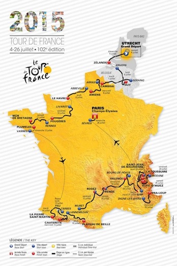 Recorrido del Tour de 2015. (@LeTour)