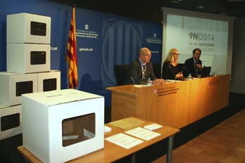 La vicepresidenta del Govern, Joana Ortega, ha ofrecido detalles sobre el dispositivo de la convocatoria alternativa del 9N. (GENERALITAT)