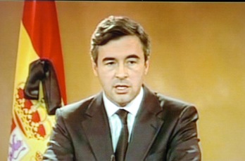 Ángel Acebes, en una comparecencia cuando era ministro. (NAIZ)