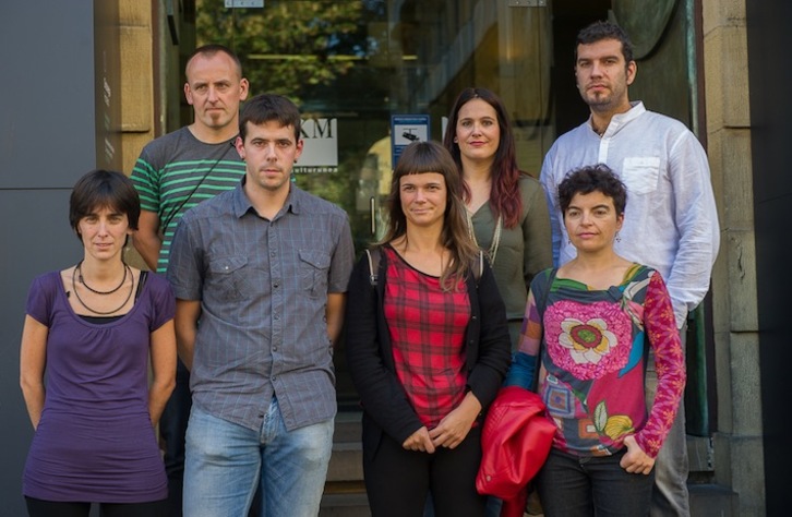 Berastegiko alkate eta UEMAko ordezkariek Donostian egin dute agerraldia. (Andoni CANELLADA/ARGAZKI PRESS)