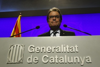 Artur Mas, durante su comparecencia de este viernes. (Quique GARCÍA / AFP)