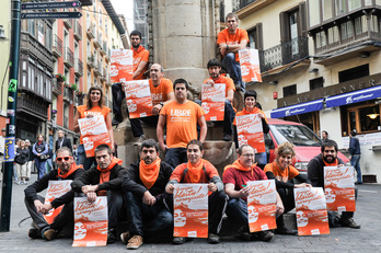 Iruñean egin duten agerraldian hainbat auzipetuk parte hartu dute. (ARGAZKI PRESS)