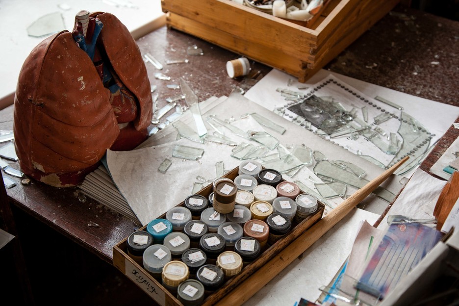 El laboratorio del colegio de Lloviansk. (Juan TEIXEIRA)