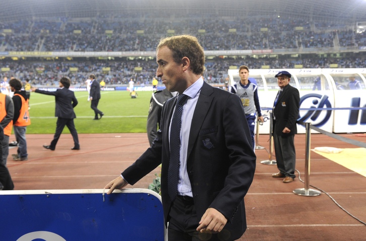 Jagoba Arrasate en su último partido en Anoeta. (Andoni CANELLADA / ARGAZKI PRESS)