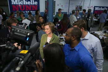 Michelle Nunn, candidata al Senado por el Partido Demócrata. (Jessica MCGOWAN/AFP PHOTO)