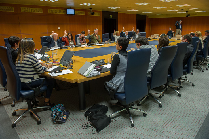 Imagen de la votación para la creación del Instituto de la Memoria. (Juanan RUIZ/ARGAZKI PRESS)