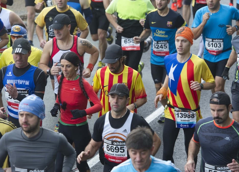 En la carrera se han visto numerosas senyeras. (Jon URBE/ARGAZKI PRESS)